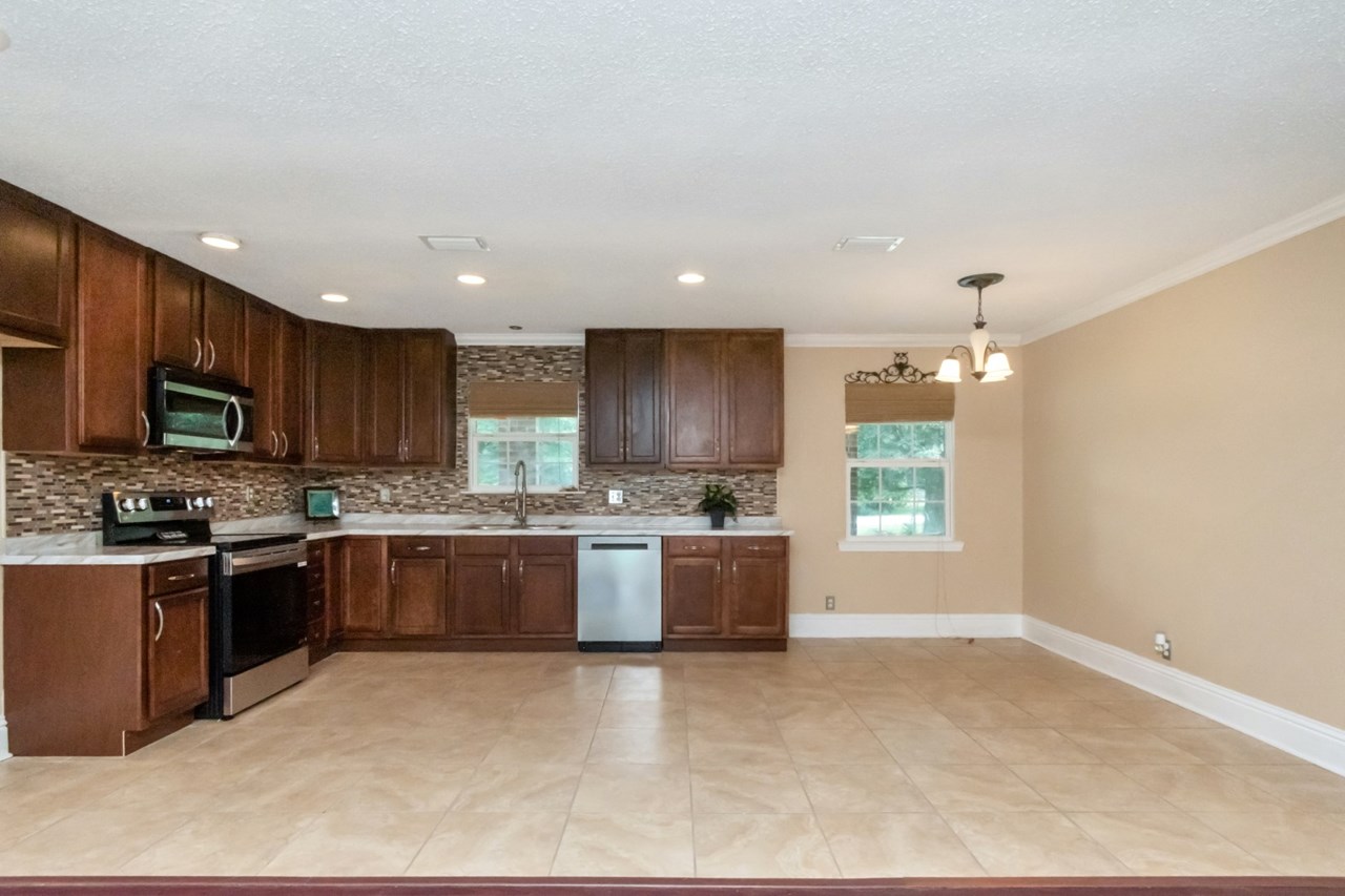 kitchen and dining area
